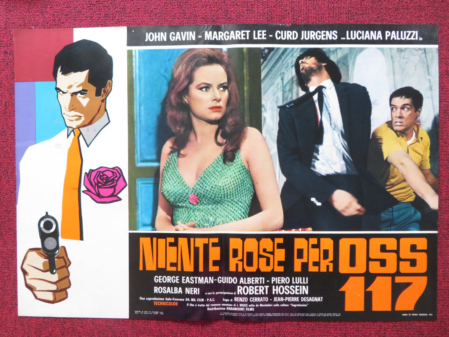 OSS 117 MURDER FOR SALE - F ITALIAN FOTOBUSTA POSTER DOUBLE AGENT GAVIN 1968