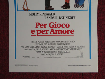 PER GIOCO E PER AMORE ITALIAN LOCANDINA POSTER MOLLY RINGWALD R. BATINKOFF 1988