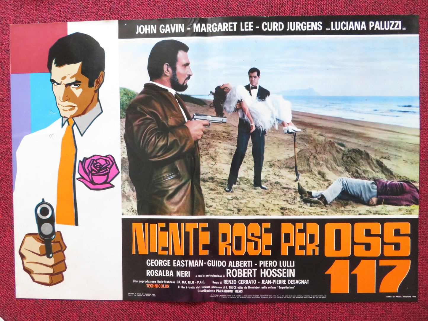 OSS 117 MURDER FOR SALE - H ITALIAN FOTOBUSTA POSTER DOUBLE AGENT GAVIN 1968