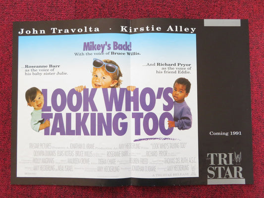 LOOK WHO'S TALKING TOO POSTER JOHN TRAVOLTA KIRSTIE ALLEY 1990