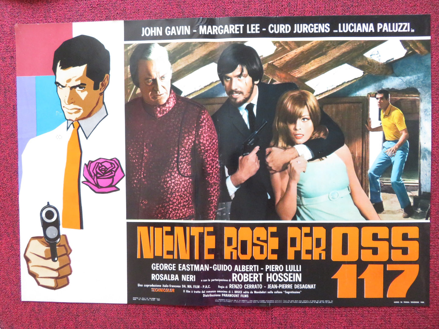 OSS 117 MURDER FOR SALE - I ITALIAN FOTOBUSTA POSTER DOUBLE AGENT GAVIN 1968