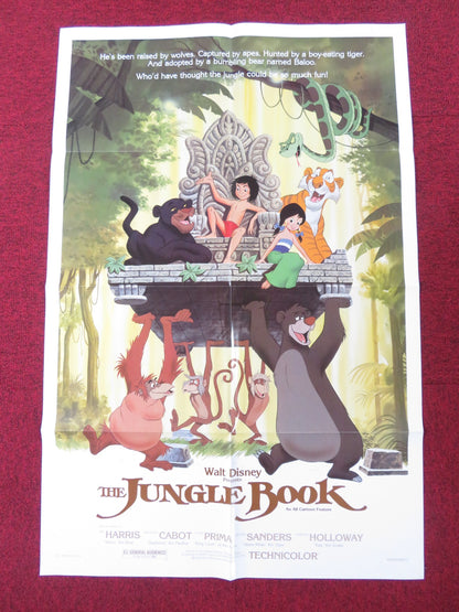 THE JUNGLE BOOK FOLDED US ONE SHEET POSTER DISNEY PHIL HARRIS S. CABOT 1984