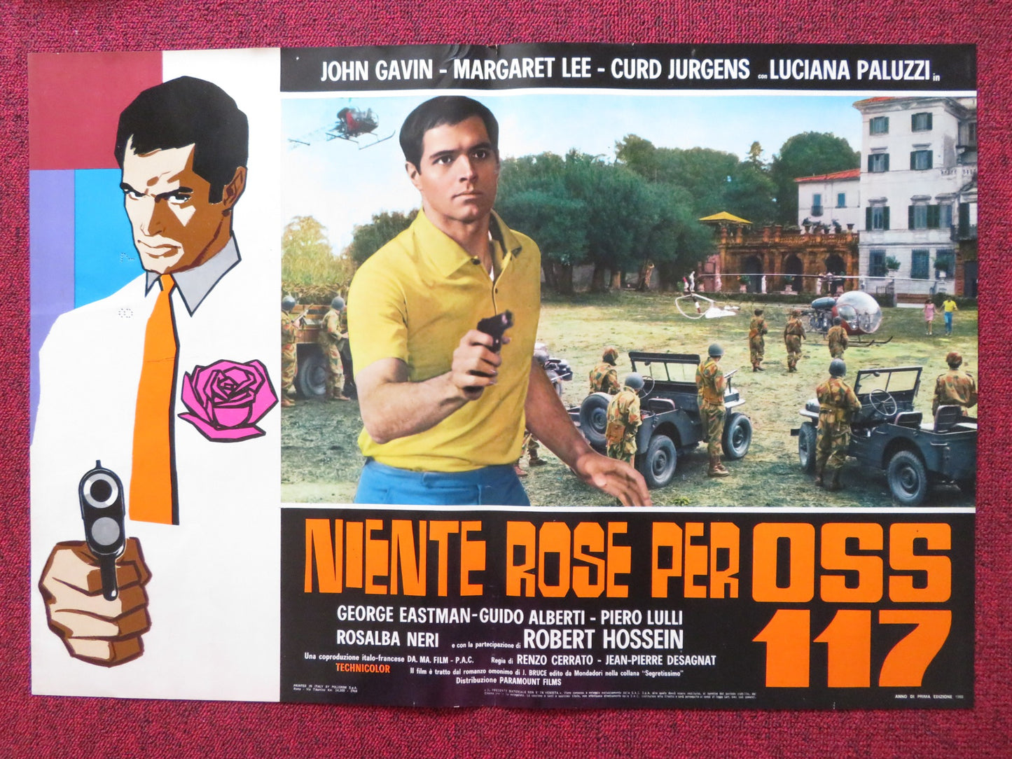 OSS 117 MURDER FOR SALE - J ITALIAN FOTOBUSTA POSTER DOUBLE AGENT GAVIN 1968