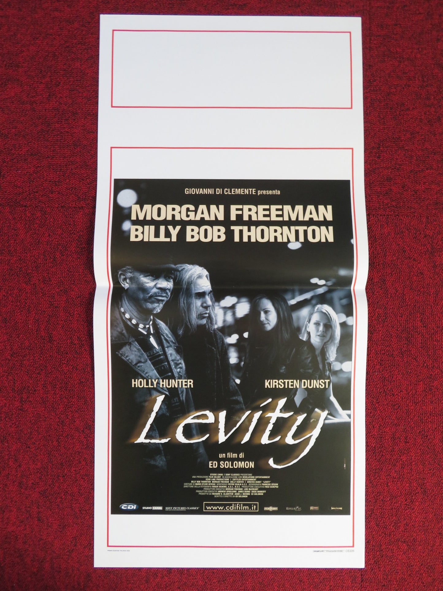 LEVITY ITALIAN LOCANDINA POSTER MORGAN FREEMAN BILLY BOB THORNTON 2003