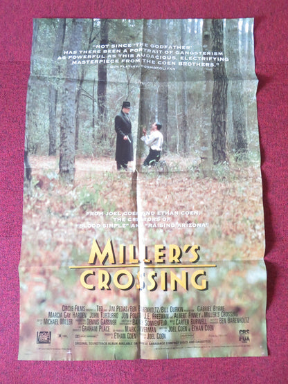 MILLER'S CROSSING VHS VIDEO POSTER FOLDED GABRIEL BYRNE COEN BROTHERS 1990