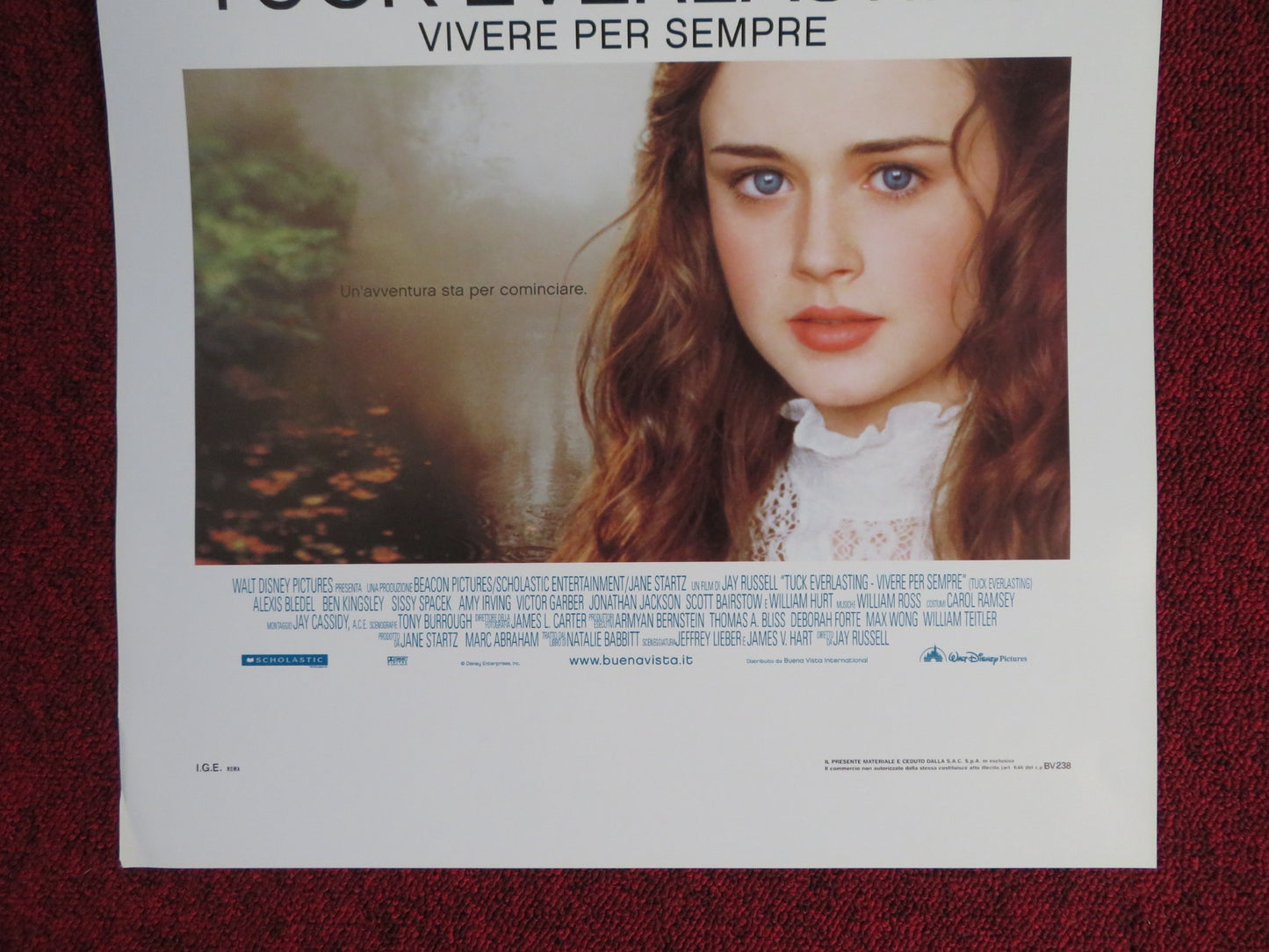 TUCK EVERLASTING ITALIAN LOCANDINA POSTER WILLIAM HURT ALEXIS BLEDEL 2002