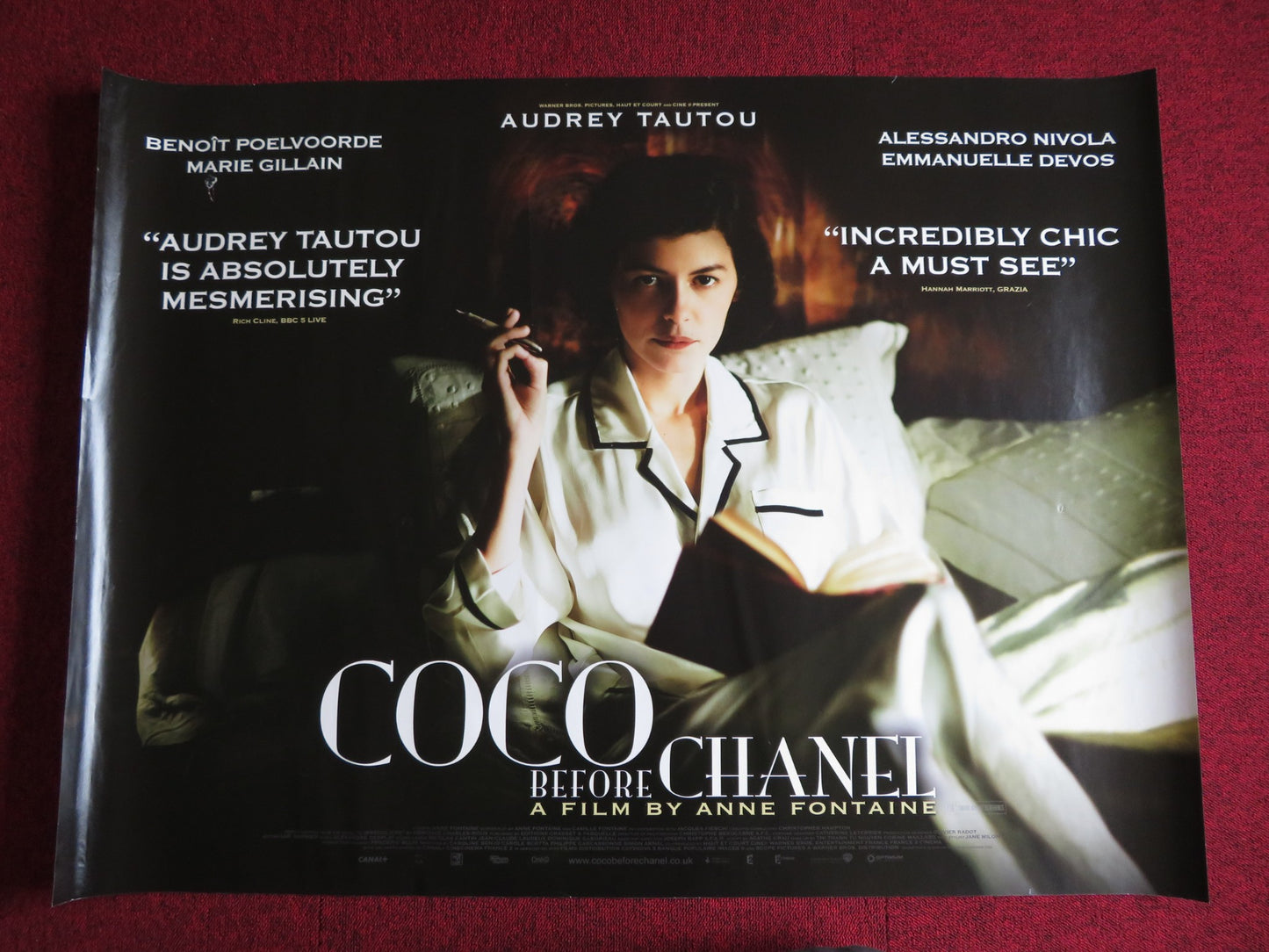 COCO BEFORE CHANEL UK QUAD (30"x 40") ROLLED POSTER AUDREY TAUTOU 2009