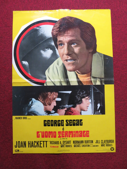 THE TERMINAL MAN ITALIAN FOGLIO POSTER GEORGE SEGAL JOAN HACKETT 1974