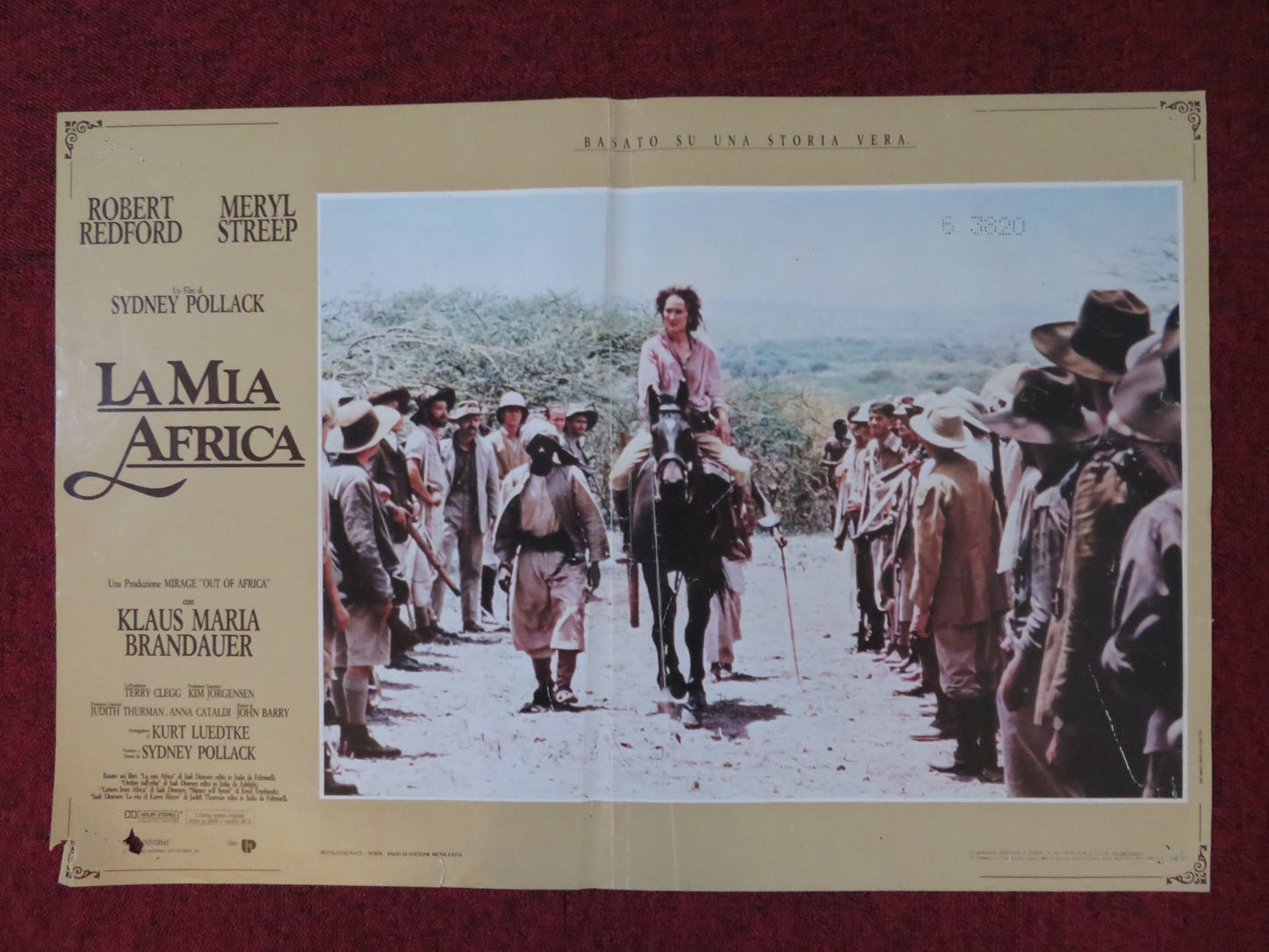 OUT OF AFRICA - C ITALIAN FOTOBUSTA POSTER ROBERT REDFORD MERYL STREEP 1985