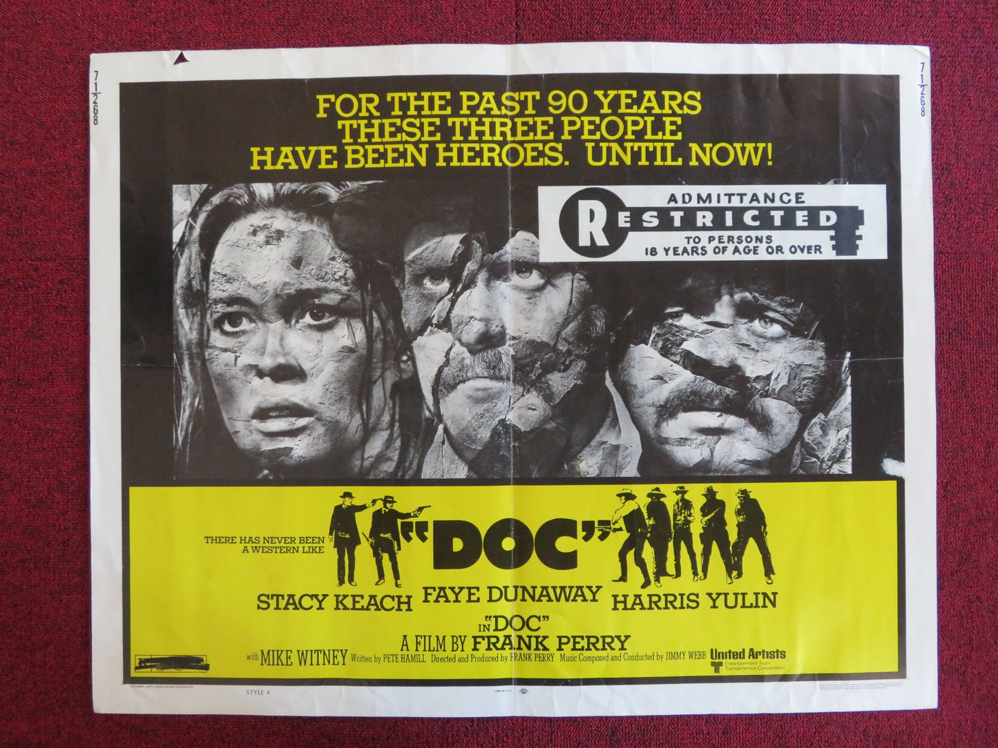 DOC - STYLE A US HALF SHEET (22"x 28") POSTER STACY KEACH FAYE DUNAWAY 1971