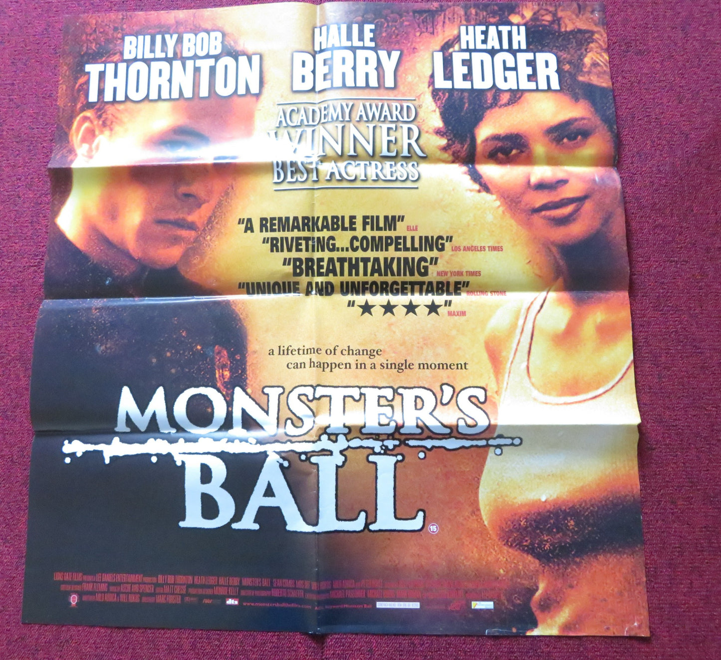 MONSTER'S BALL FILM POSTER HEATH LEDGER HALLIE BERRY 2001