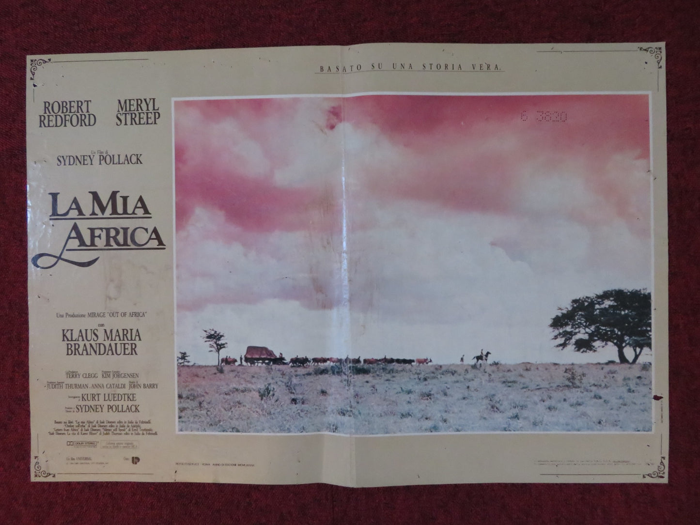 OUT OF AFRICA - G ITALIAN FOTOBUSTA POSTER ROBERT REDFORD MERYL STREEP 1985