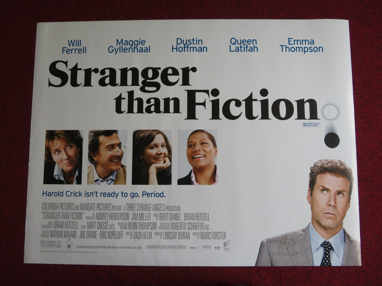 STRANGER THAN FICTION UK QUAD (30"x 40") ROLLED POSTER WILL FERRELL 2006