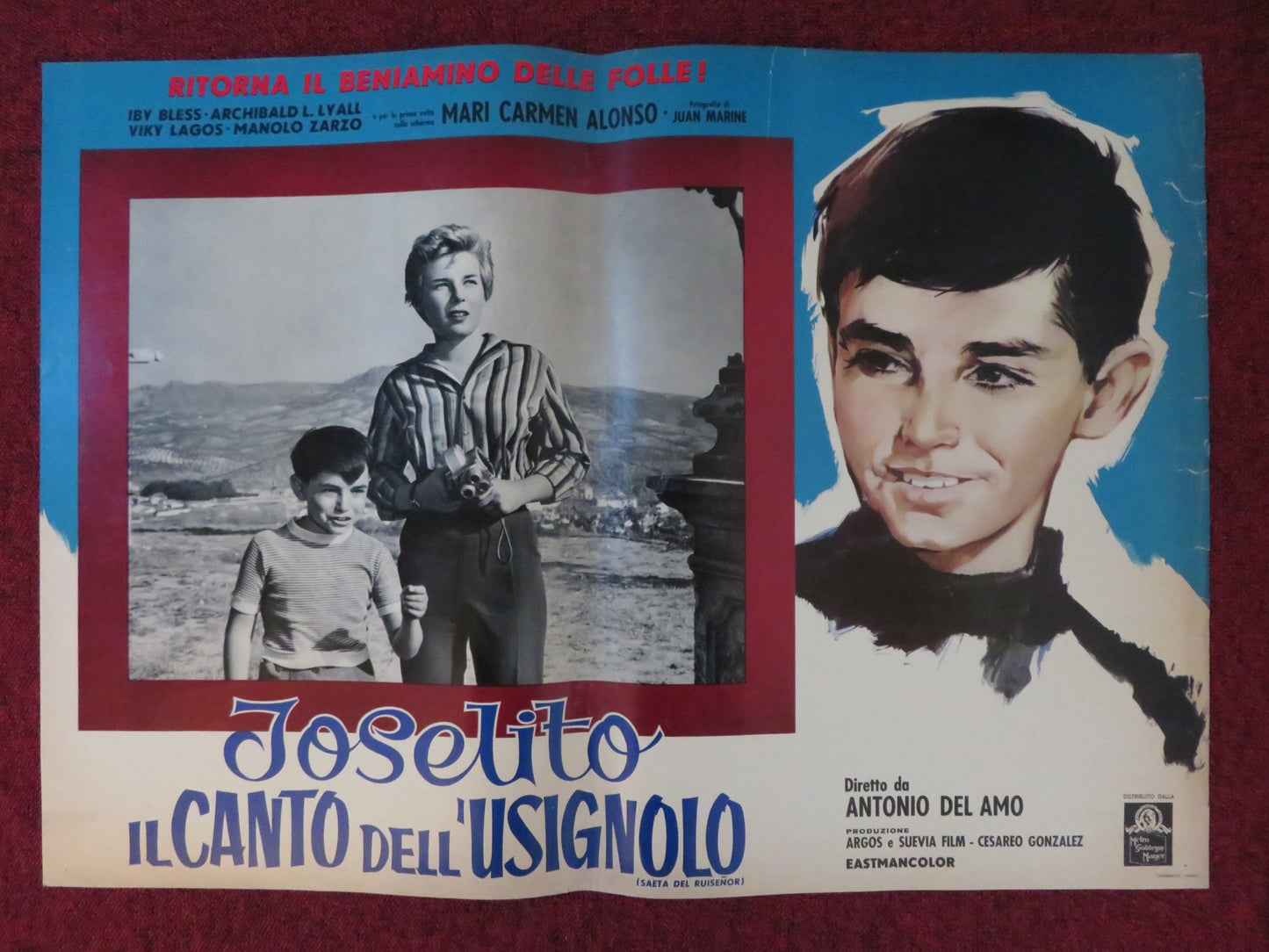 JOSELITO / ESCUCHA MI CANCION - A ITALIAN FOTOBUSTA POSTER MARQUEZ 1959