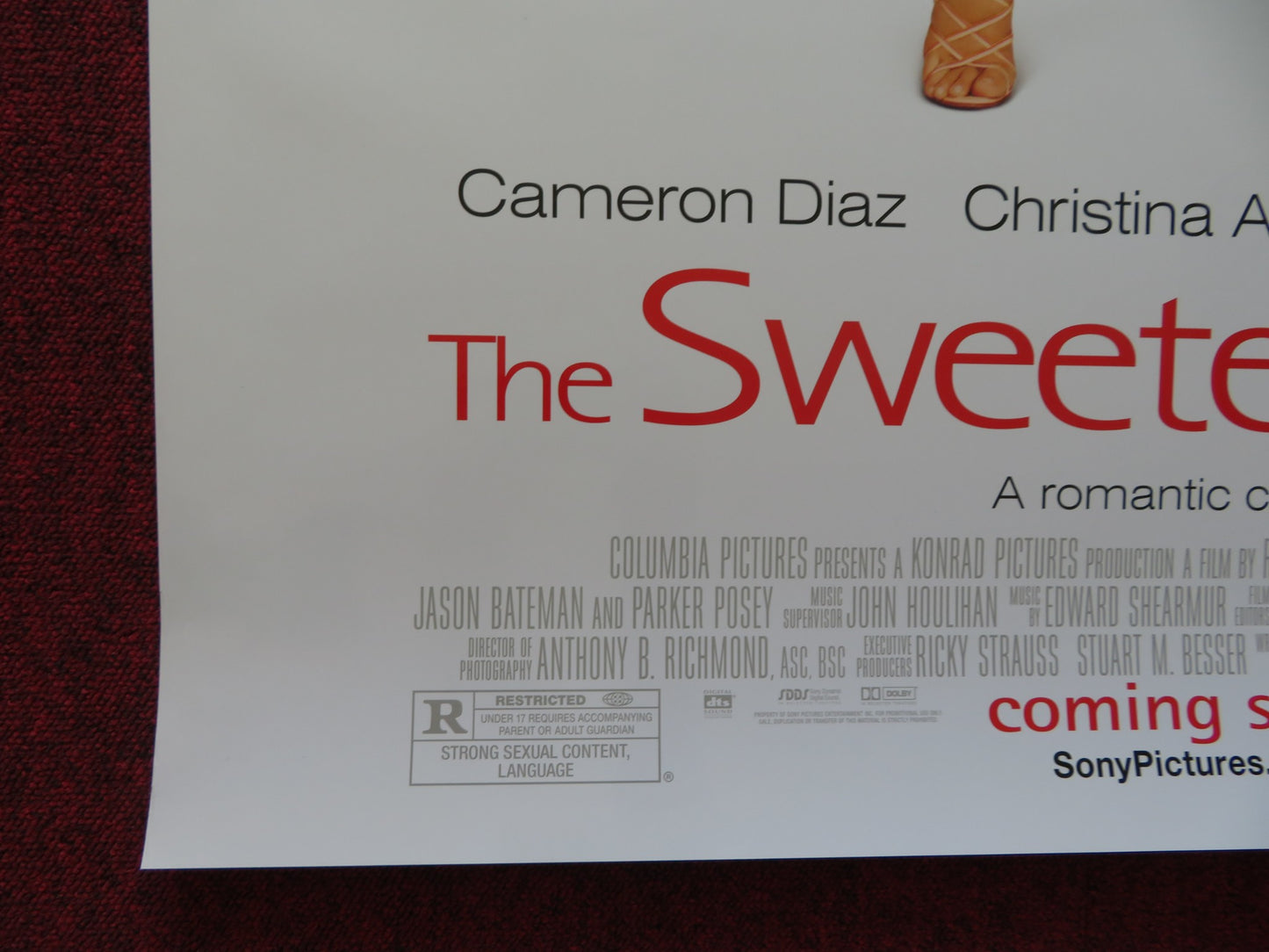 THE SWEETEST THING US ONE SHEET ROLLED POSTER CAMERON DIAZ JASON BATEMAN 2002