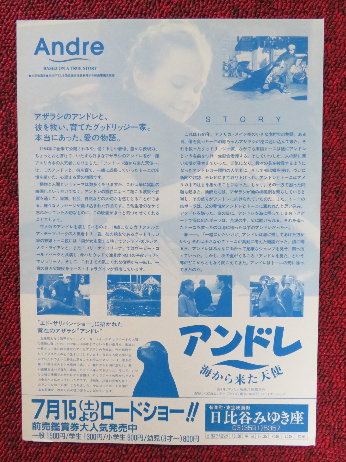 ANDRE JAPANESE CHIRASHI (B5) POSTER TINA MAJORINO CHELSEA FIELD 1994
