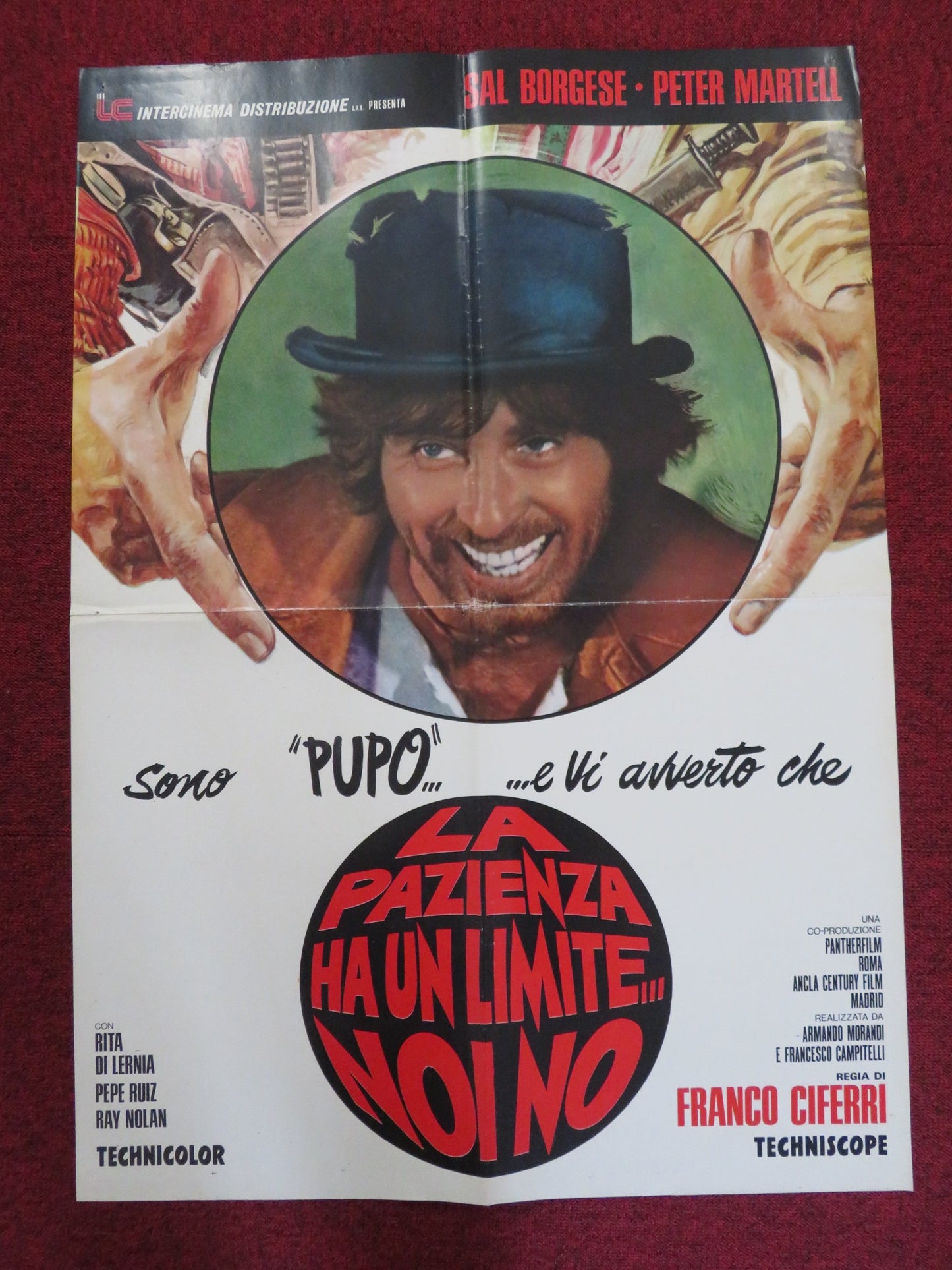 LA PAZIENZA HA UN LIMITE..NOI NO ITALIAN FOGLIO POSTER PETER MARTELL 1974