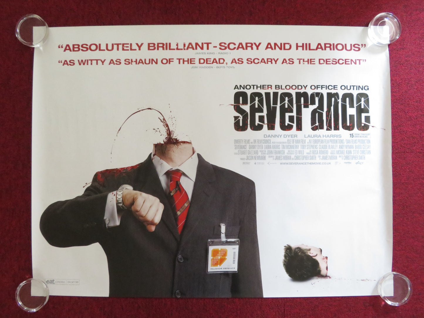 SEVERANCE UK QUAD (30"x 40") ROLLED POSTER DANNY DYER TIM MCINNERNY 2006