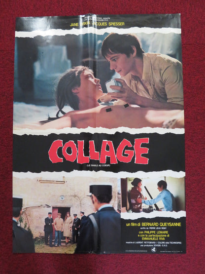 COLLAGE / THE DEVIL IN THE HEART ITALIAN FOGLIO POSTER JANE BIRKIN 1976