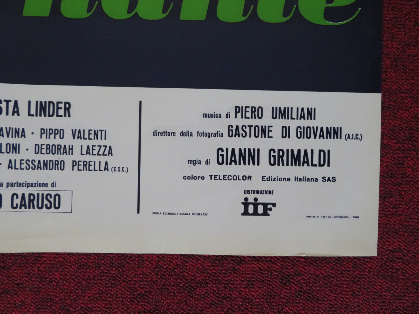 LA GOVERNANTE ITALIAN FOGLIO POSTER TURI FERRO MARTINE BROCHARD 1974