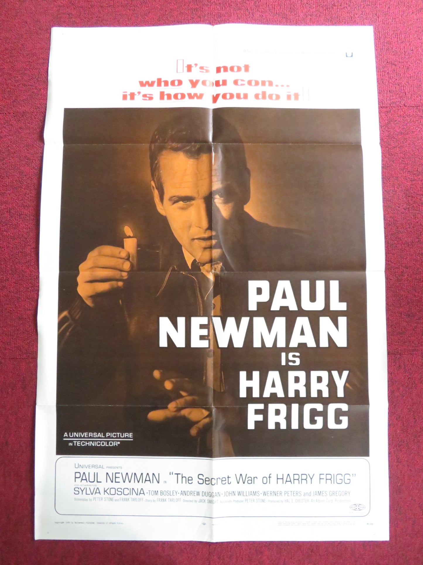 THE SECRET WAR OF HARRY FRIGG FOLDED US ONE SHEET POSTER PAUL NEWMAN 1968