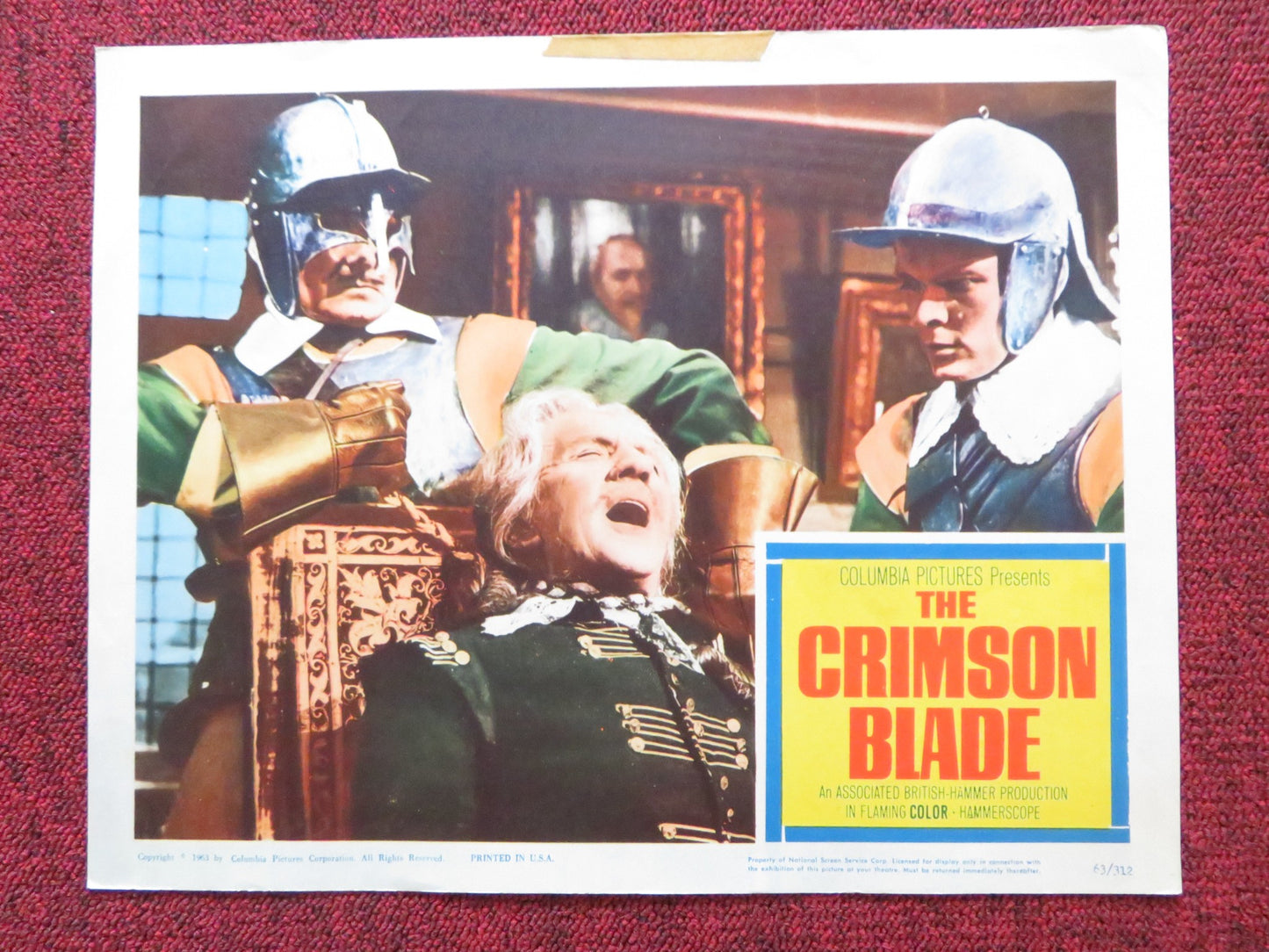 THE CRIMSON BLADE US LOBBY CARD FULL SET HAMMER LIONEL JEFFRIES OLIVER REED 1963