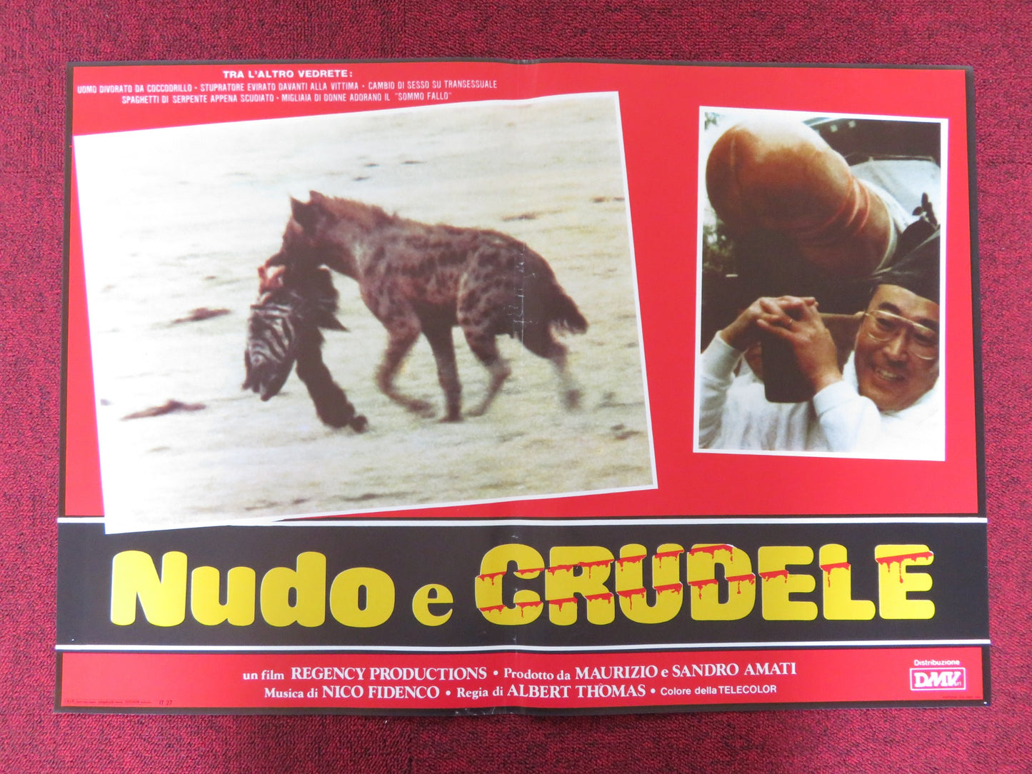 NAKED AND CRUEL - C ITALIAN FOTOBUSTA POSTER ALBERT THOMAS  1984