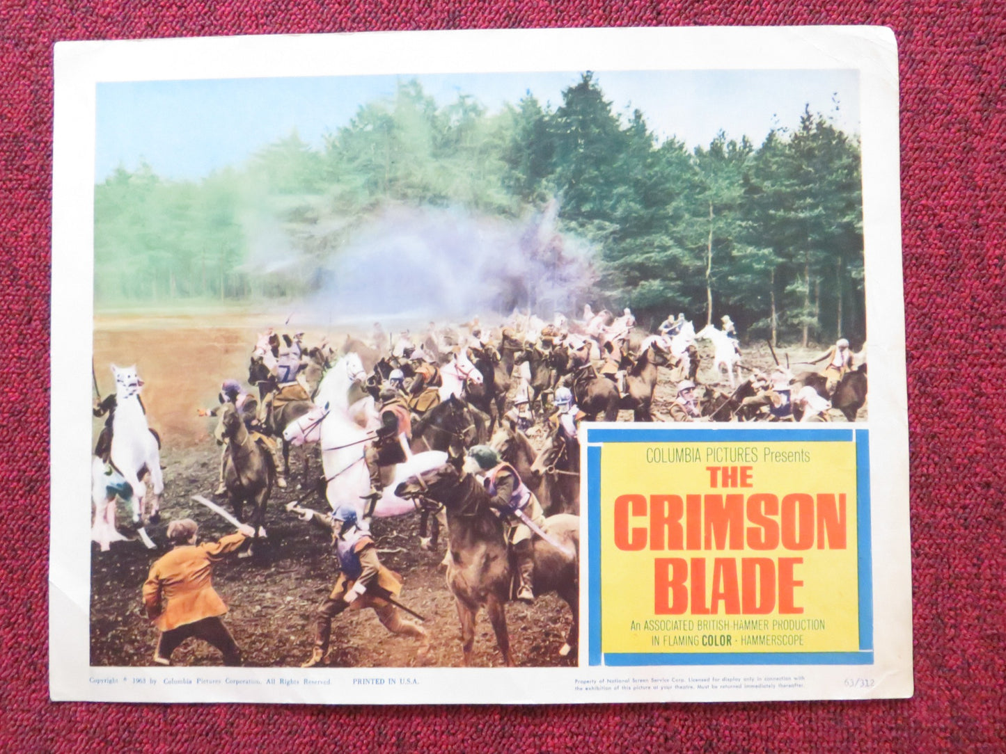 THE CRIMSON BLADE US LOBBY CARD FULL SET HAMMER LIONEL JEFFRIES OLIVER REED 1963