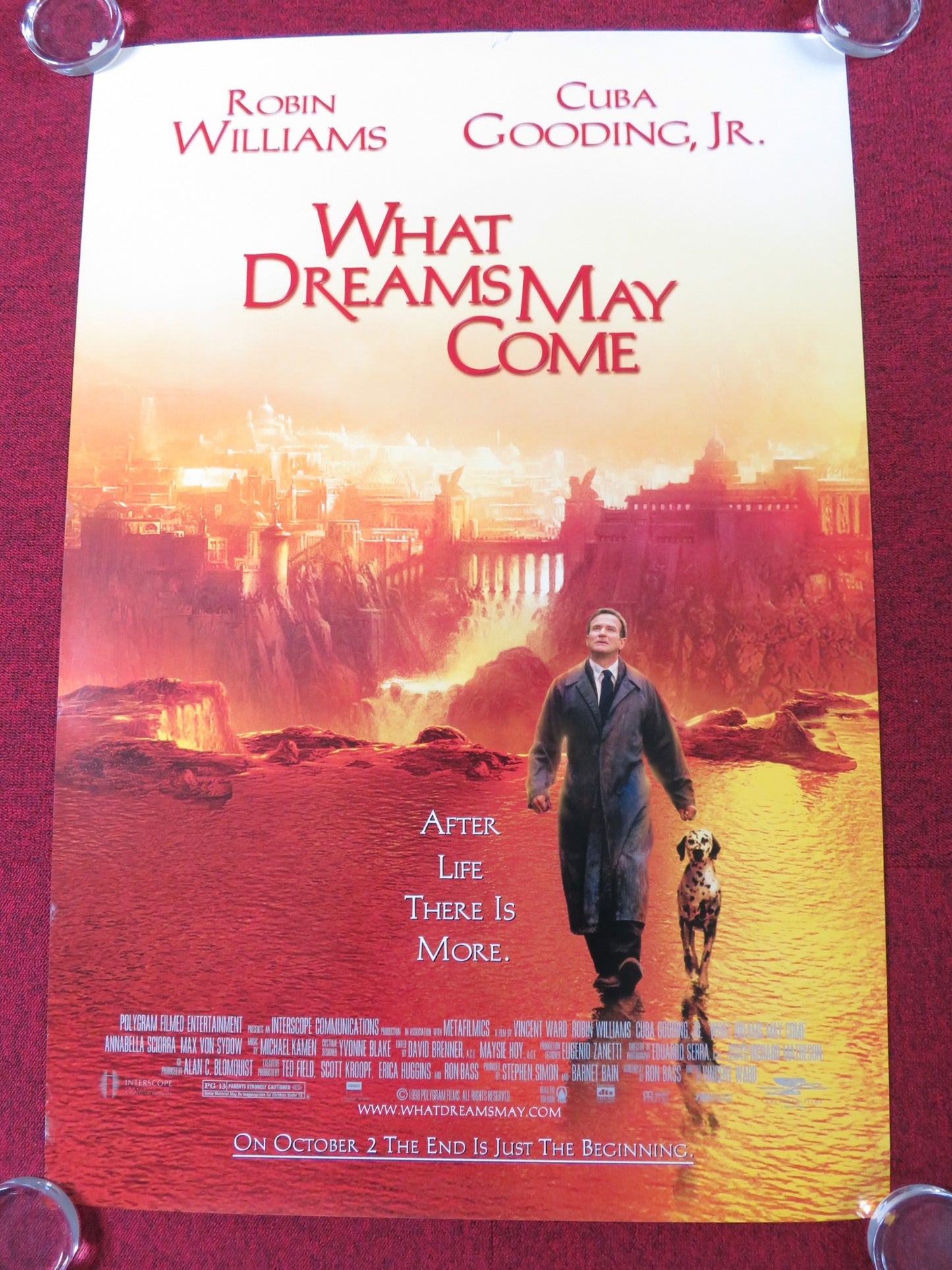 WHAT DREAMS MAY COME US ONE SHEET ROLLED POSTER ROBIN WILLIAMS GOODING JR. 1998