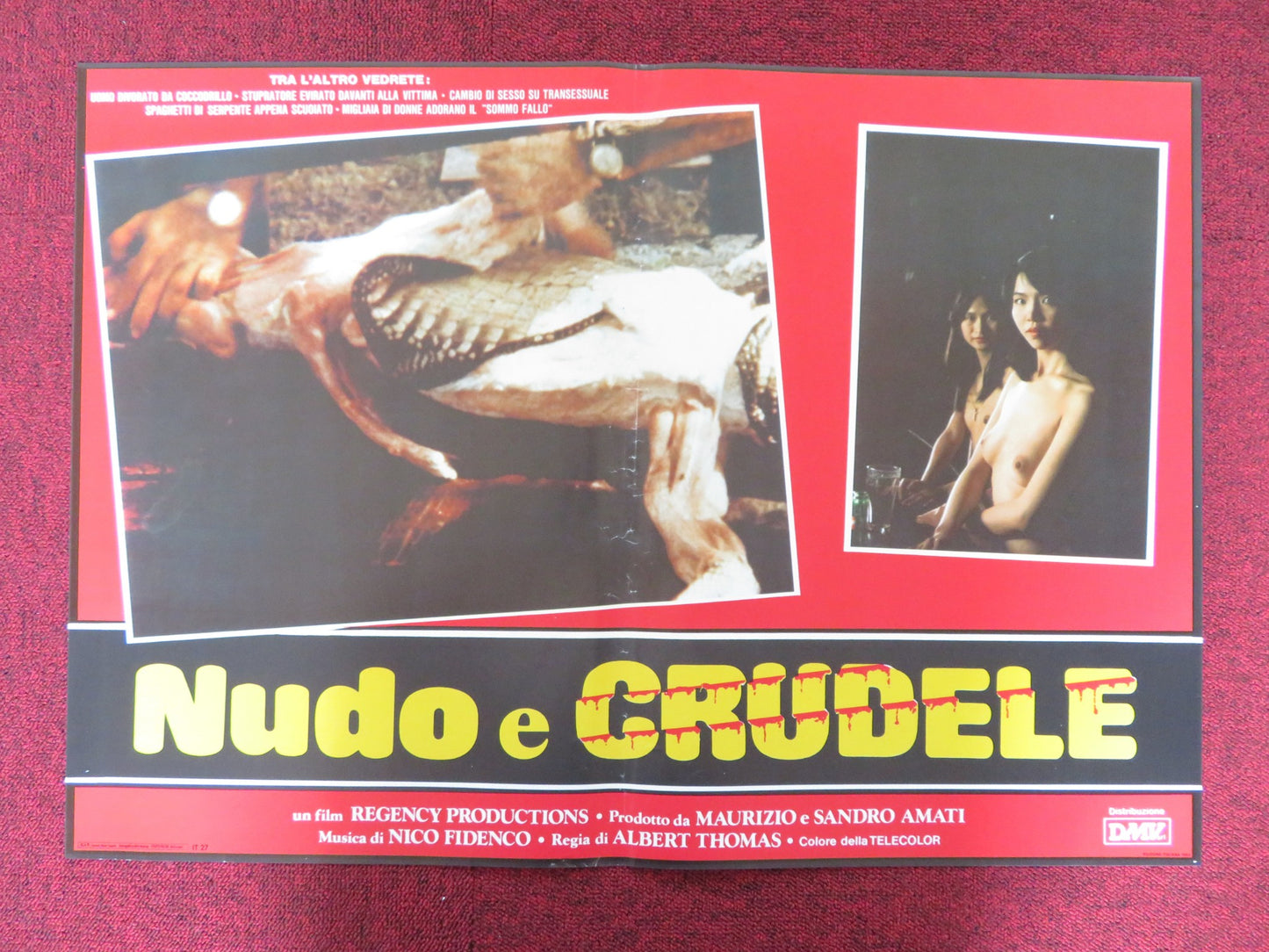 NAKED AND CRUEL - D ITALIAN FOTOBUSTA POSTER ALBERT THOMAS  1984