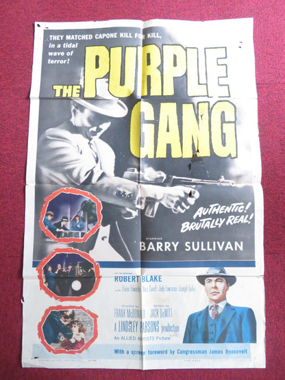 THE PURPLE GANG FOLDED US ONE SHEET POSTER BARRY SULLIVAN ROBERT BLAKE 1959