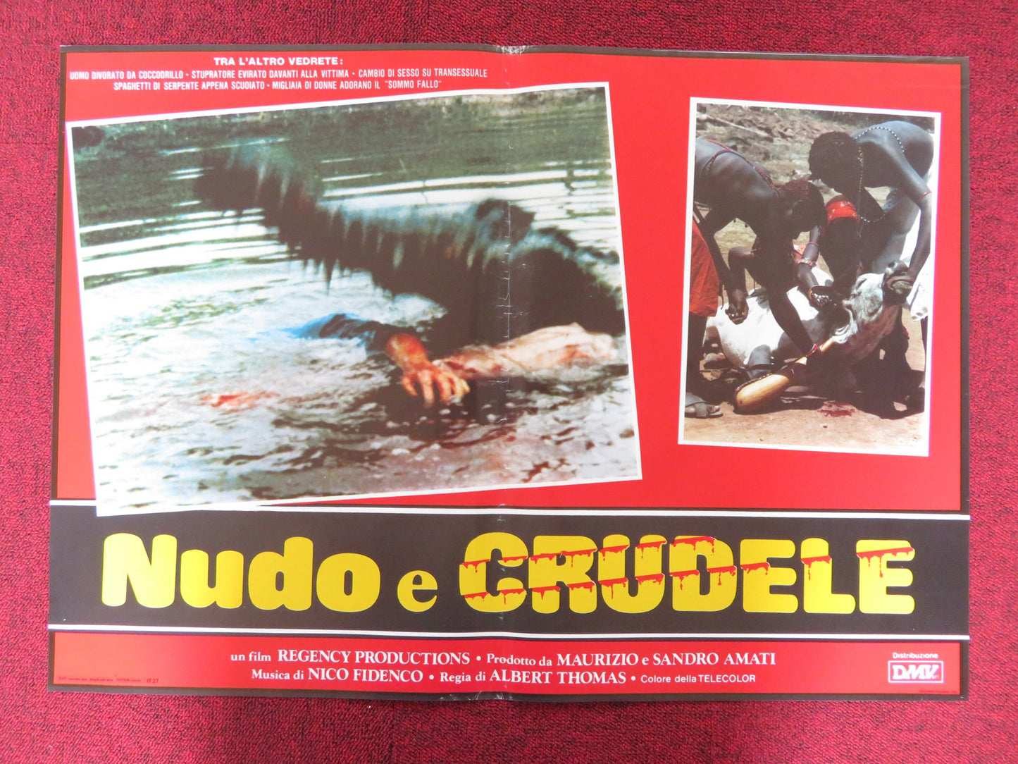 NAKED AND CRUEL - E  ITALIAN FOTOBUSTA POSTER ALBERT THOMAS  1984