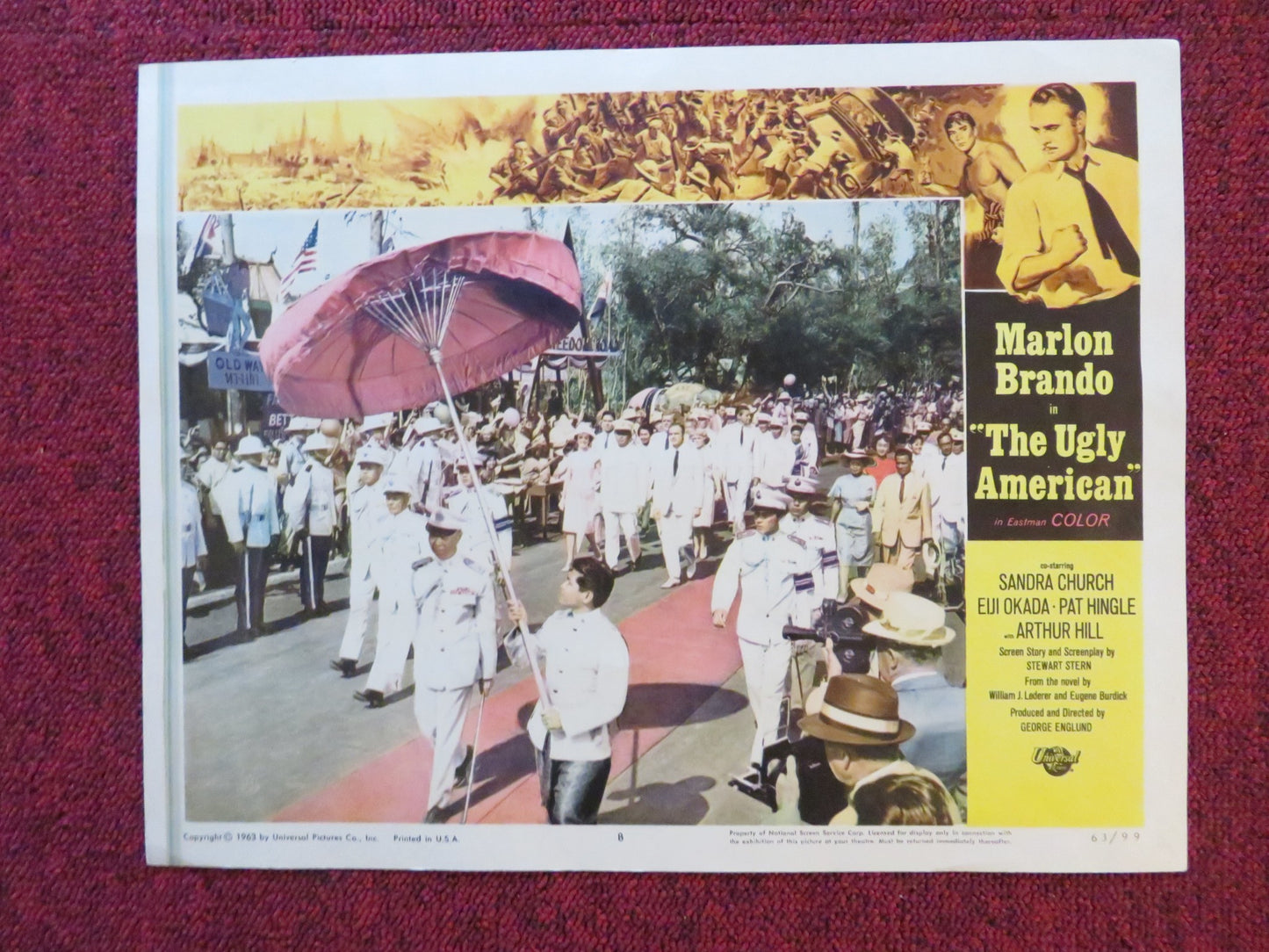 THE UGLY AMERICAN US LOBBY CARD FULL SET MARLON BRANDO SANDRA CHURCH 1963