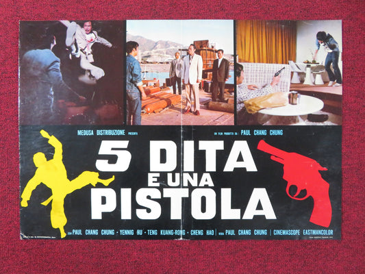 DEATH COMES IN THREE - A ITALIAN FOTOBUSTA POSTER ALAN TANG JENNY HU 1973