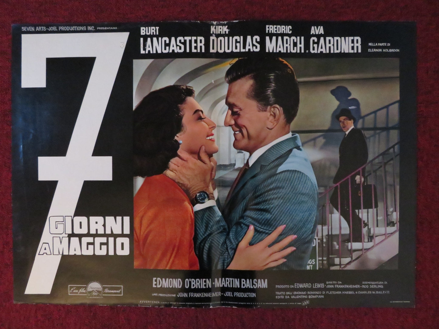 SEVEN DAYS IN MAY - B ITALIAN FOTOBUSTA POSTER BURT LANCASTER KIRK DOUGLAS 1964