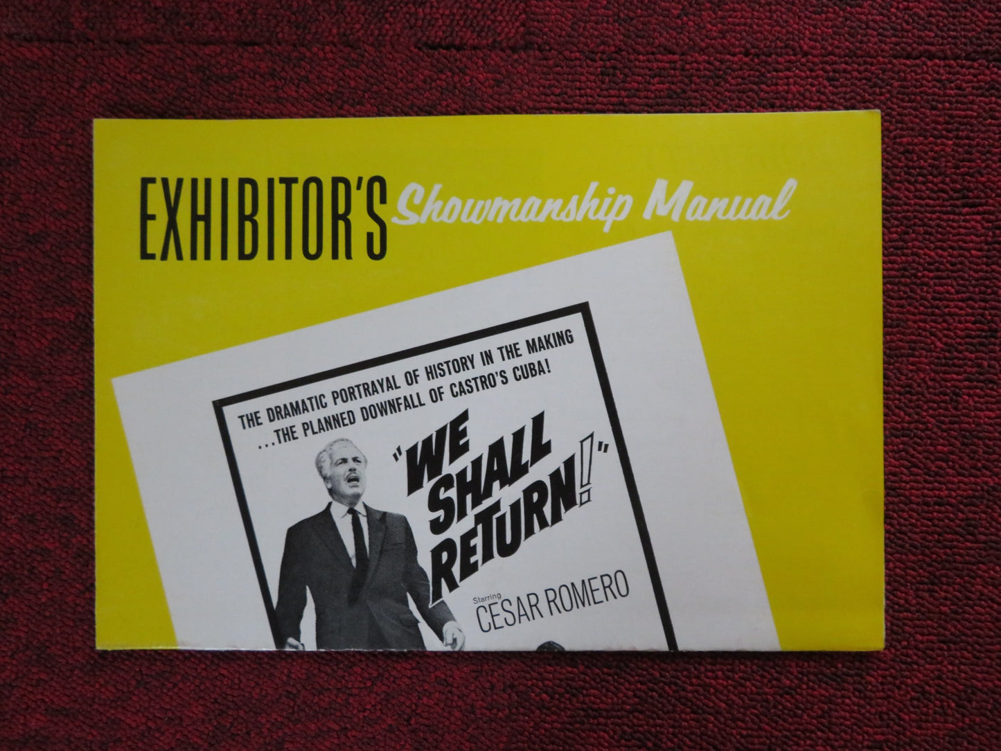 WE SHALL RETURN UNCUT EXHIBITOR FOLDED PRESS BOOK CESAR ROMERO 1963