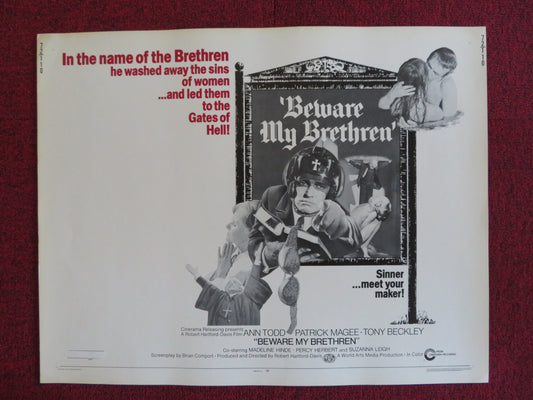 BEWARE MY BRETHREN US HALF SHEET (22"x 28") POSTER ANN TODD PATRICK MAGEE 1972