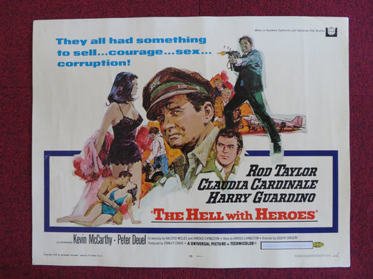 THE HELL WITH HEROES US HALF SHEET (22"x 28") POSTER ROD TAYLOR CARDINALE 1968