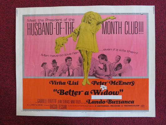 BETTER A WIDOW US HALF SHEET (22"x 28") POSTER VIRNA LISI PETER MCENERY 1969