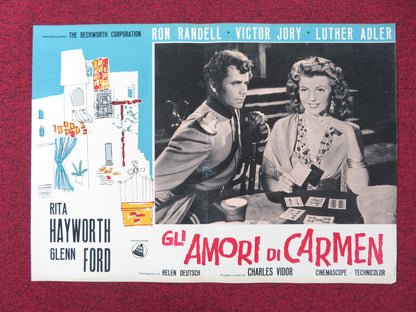 THE LOVES OF CARMEN ITALIAN FOTOBUSTA POSTER RITA HAYWORTH GLENN FORD R1960S