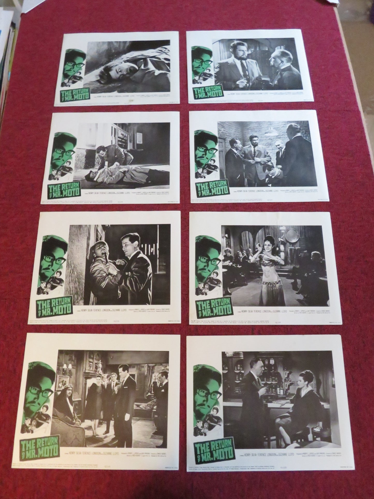 THE RETURN OF MR. MOTO US LOBBY CARD FULL SET HENRY SILVA TERENCE LONGDON 1965