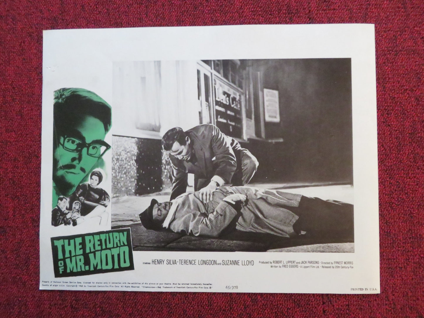 THE RETURN OF MR. MOTO US LOBBY CARD FULL SET HENRY SILVA TERENCE LONGDON 1965