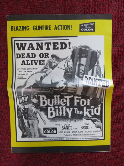 BULLET FOR BILLY THE KID UNCUT A.D.P INTERNATIONAL FOLDED PRESS BOOK SANDS 1963