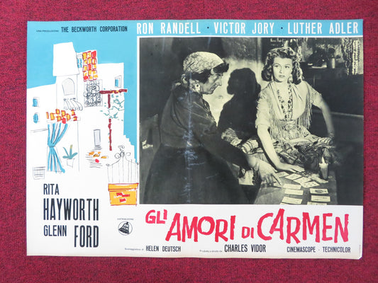 THE LOVES OF CARMEN- B ITALIAN FOTOBUSTA POSTER RITA HAYWORTH GLENN FORD R1960S