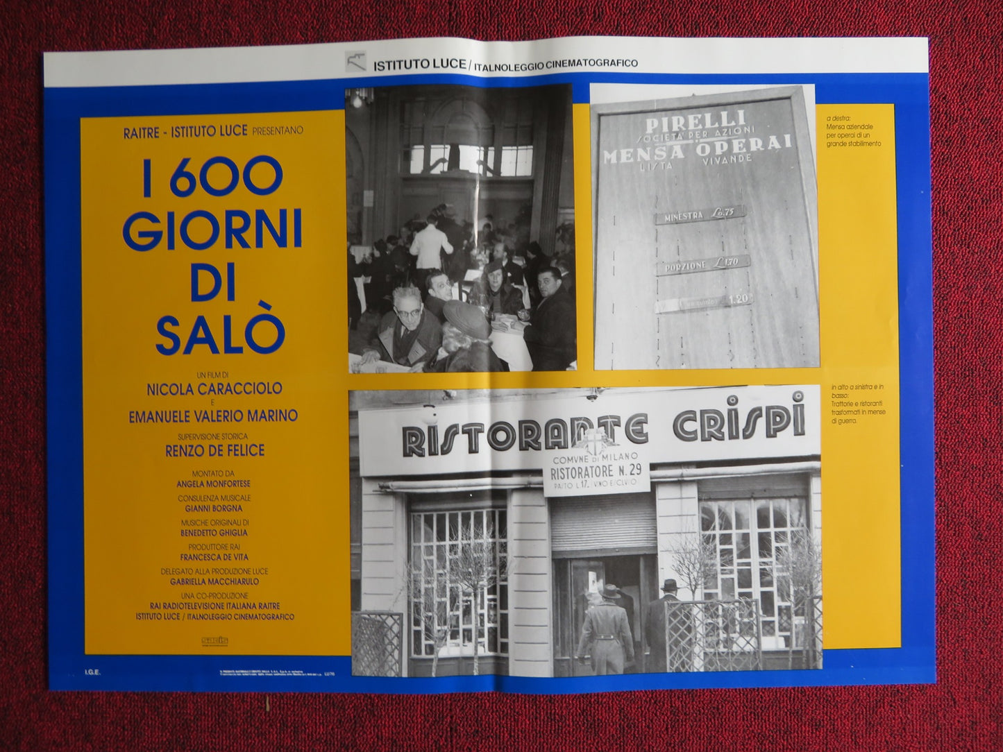 I 600 GIORNI DI SALO - A ITALIAN FOTOBUSTA POSTER ORESTE RIZZINI D CARRETTA 1991