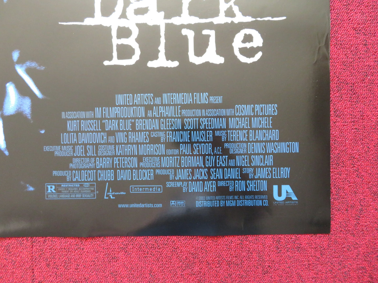 DARK BLUE US ONE SHEET ROLLED POSTER KURT RUSSELL SCOTT SPEEDMAN 2002