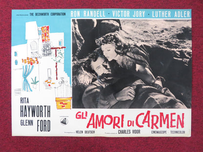 THE LOVES OF CARMEN- C ITALIAN FOTOBUSTA POSTER RITA HAYWORTH GLENN FORD R1960S