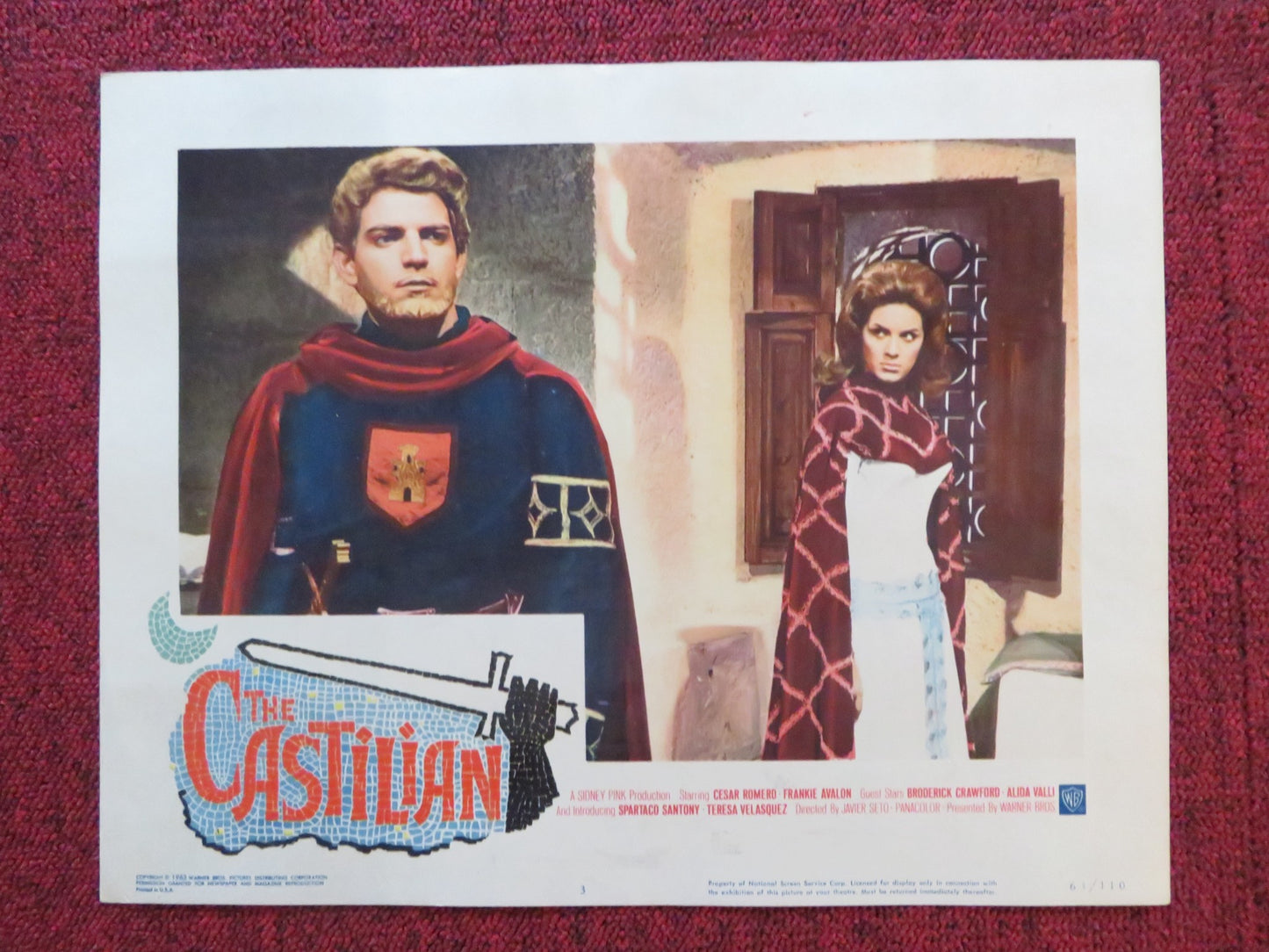 THE CASTILIAN US LOBBY CARD FULL SET CESAR ROMERO FRANKIE AVALON 1963