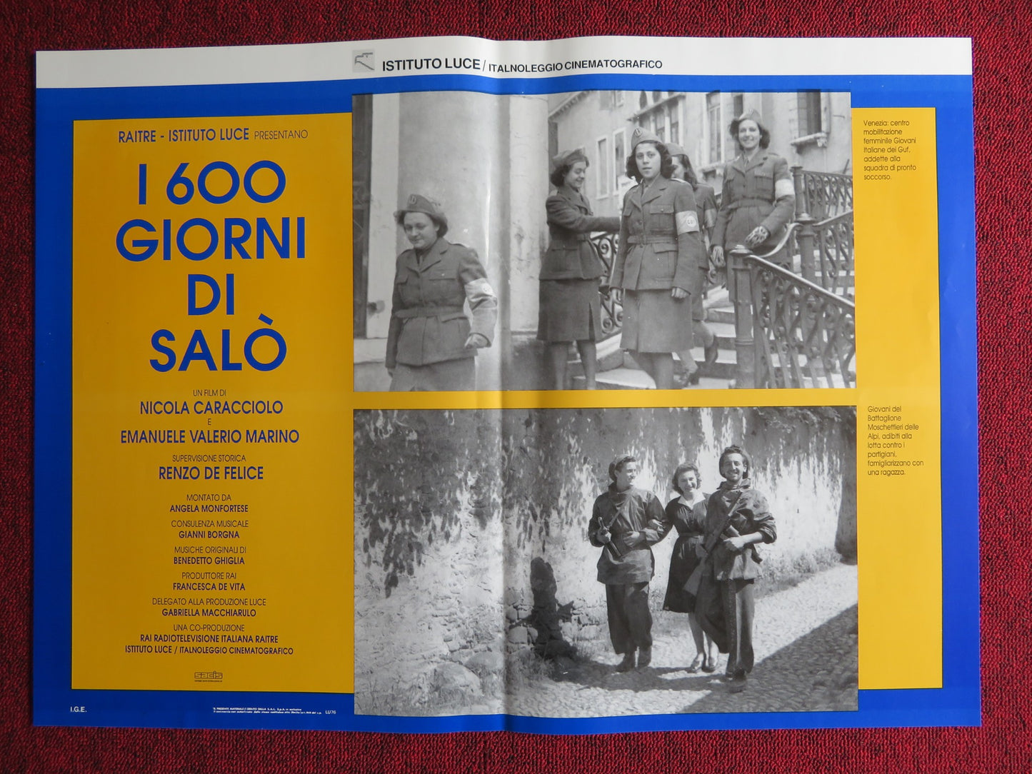 I 600 GIORNI DI SALO - B ITALIAN FOTOBUSTA POSTER ORESTE RIZZINI D CARRETTA 1991