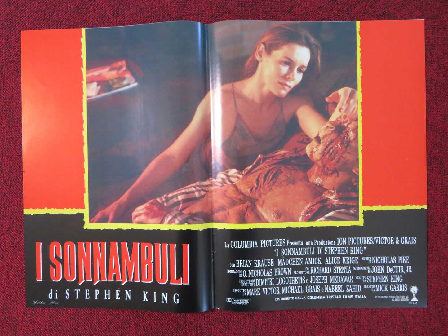 SLEEPWALKERS - C ITALIAN FOTOBUSTA POSTER STEPHEN KING BRIAN KRAUSE 1992